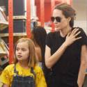 Angelina Jolie Makes A Staples Run With The Kids