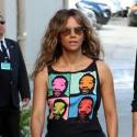 Halle Berry Sports Sexy, Ripped Tank To Jimmy Kimmel
