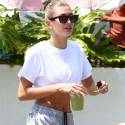 Hailey Baldwin Wears A Crop Top And Boy Shorts To The Gym