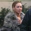 Beyonce Keeps Herself Warm In Fur Coat