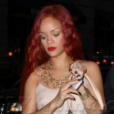 Rihanna Sports Long Red Locks In NYC 